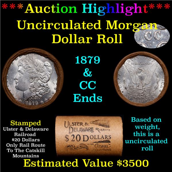 ***Auction Highlight*** 1879 & CC Uncirculated Morgan Dollar Shotgun Roll (fc)