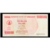 Image 2 : 2008 Zimbabwe 10 Million Dollars Note P# 55A Grades Select AU