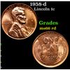 Image 1 : 1958-d Lincoln Cent 1c Grades GEM+ Unc RD