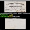 Image 1 : 1861 Confederate States Twenty Dollars Loan Interest Note Grades Select CU