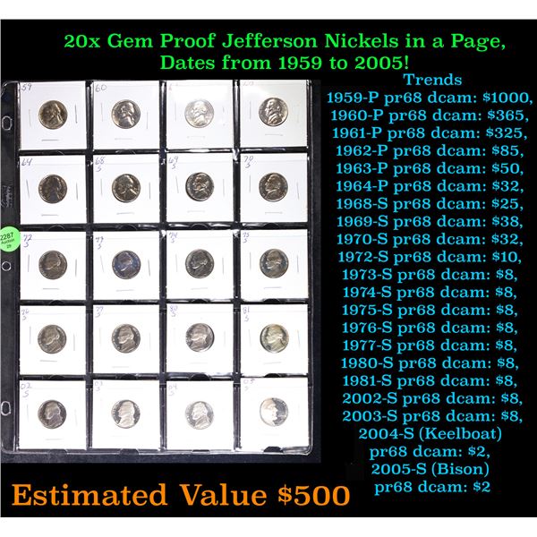 Huge Liifetime Collection - Too Many Coins To Auction Individually - This Lot is For One Page of 20 