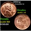 Image 1 : 1954-p Lincoln Cent 1c Grades Gem+ Unc RD