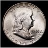 Image 2 : 1948-p Franklin Half Dollar 50c Grades Choice Unc+ FBL