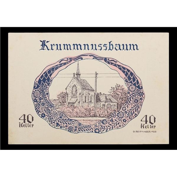 1920 Austria 40 Heller Note Grades Gem+ CU