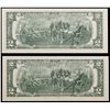 Image 3 : Set of 2 Cocecutive 2003A $1 Federal Reserve Note Grades Gem CU
