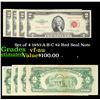 Image 1 : Set of 4 1953-A-B-C $2 Red Seal Note Grades vf-au