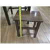 Image 10 : Qty 2 Wooden Tables 30"x25"x30"H w/ 4 Matching Stools 16"x12"x17"H