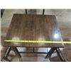 Image 5 : Qty 5 Wooden Tables 30"x25"x30"H w/ 10 Matching Stools 16"x12"x17"H