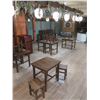 Image 2 : Qty 10 Wooden Tables 30"x25"x30"H w/ 20 Matching Stools 16"x12"x17"H