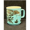 Image 1 : Hornsea Pottery Libra Zodiac Sign on Turquoise Coffee Mug - Mid Century (amazing color!)