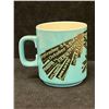 Image 4 : Hornsea Pottery Libra Zodiac Sign on Turquoise Coffee Mug - Mid Century (amazing color!)