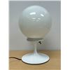 Image 1 : See Description: Mid Century Cast Metal Tulip Base Table Lamp With Globe