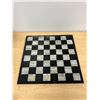Image 7 : Carved Stone Chess / Checkers Set - Chess pieces look complete - missing on checker piece