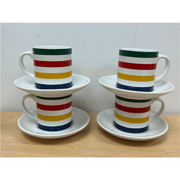 4 Hudson's Bay Company Demitasse Espresso Cups and Saucers - excellent