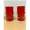 Image 1 : 2 RED Retro Style Adjustable Lamps / Wall Sconces - Working - Approx: 7.5"T 4"W