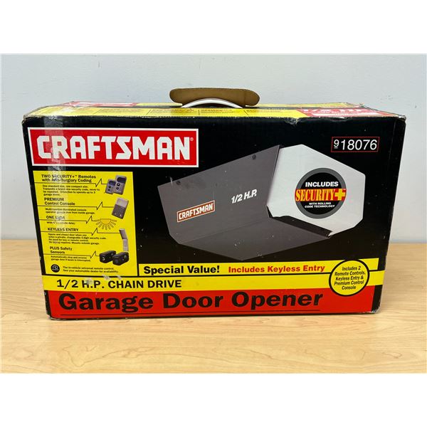 Craftsman 1/2 HP Chain Drive Garage Door Opener - appears new/sealed, see pics for details