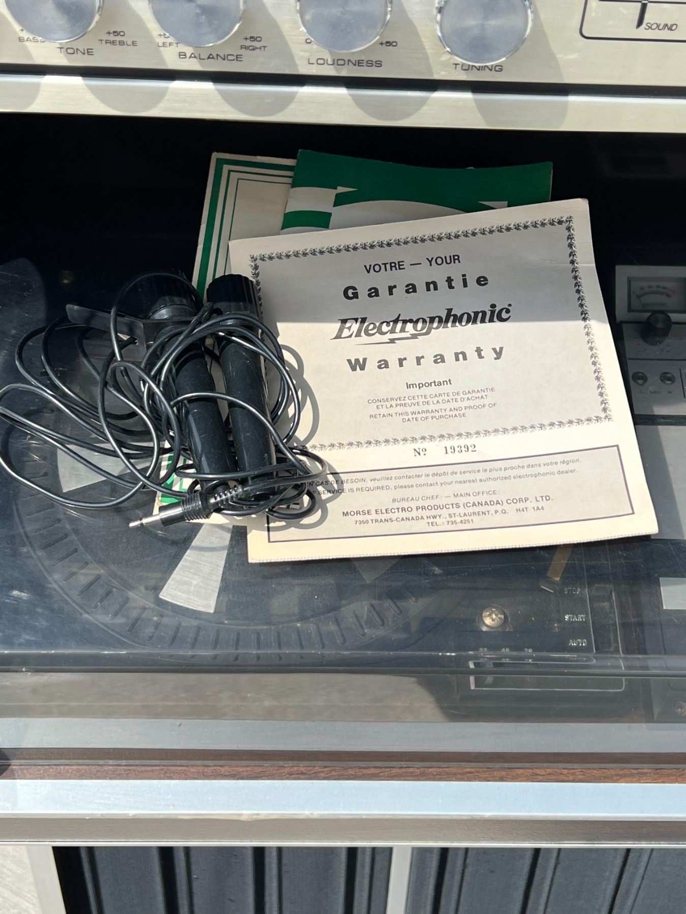 Vintage Morse AM/FM Turntable 8 Track Cassette Electrophonic Stereo System