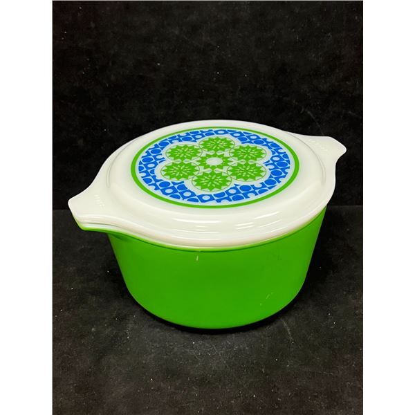 HTF Pyrex Crazy Quilt 473 Casserole & Lid 1 Qt - Really nice with light use marks