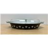 Image 1 : HTF Pyrex Charcoal Black Snowflake Divided Casserole with Lid 1.5 Qt very nice overall