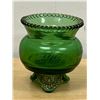 Image 1 : 1913 Winnipeg Exhibition - Small Green Footed Glass - approx: 2.5"T 2.25"W