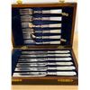 Image 1 : Vintage Mother of Pearl 12 Piece Cutlery Set in box - Knives 7.5" Forks 6"