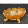 Image 1 : Stunning Carnival Glass Heavily Embossed Fruit Dish - Approx: 10.5"W 4.25"T