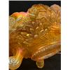 Image 7 : Stunning Carnival Glass Heavily Embossed Fruit Dish - Approx: 10.5"W 4.25"T