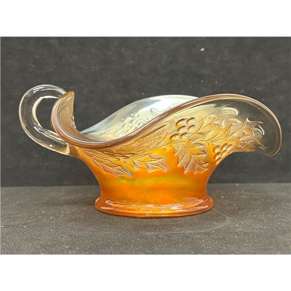 Beautiful Carnival Glass Handled Centerpiece - approx: 7.5"W 3.5"T