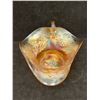 Image 4 : Beautiful Carnival Glass Handled Centerpiece - approx: 7.5"W 3.5"T