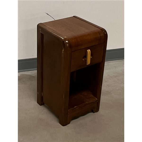 Vintage Deco Wooden Nightstand / Side Table - Approx: 12x12" & 23"T