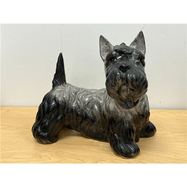 Vintage Italian Ceramic Terrier Dog Sculpture - larger - approx: 12"W 10.5"T