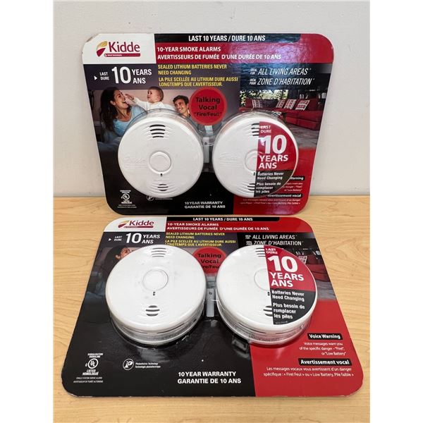 2 Packs Kidde 10-Year Smoke Alarms - new in packing