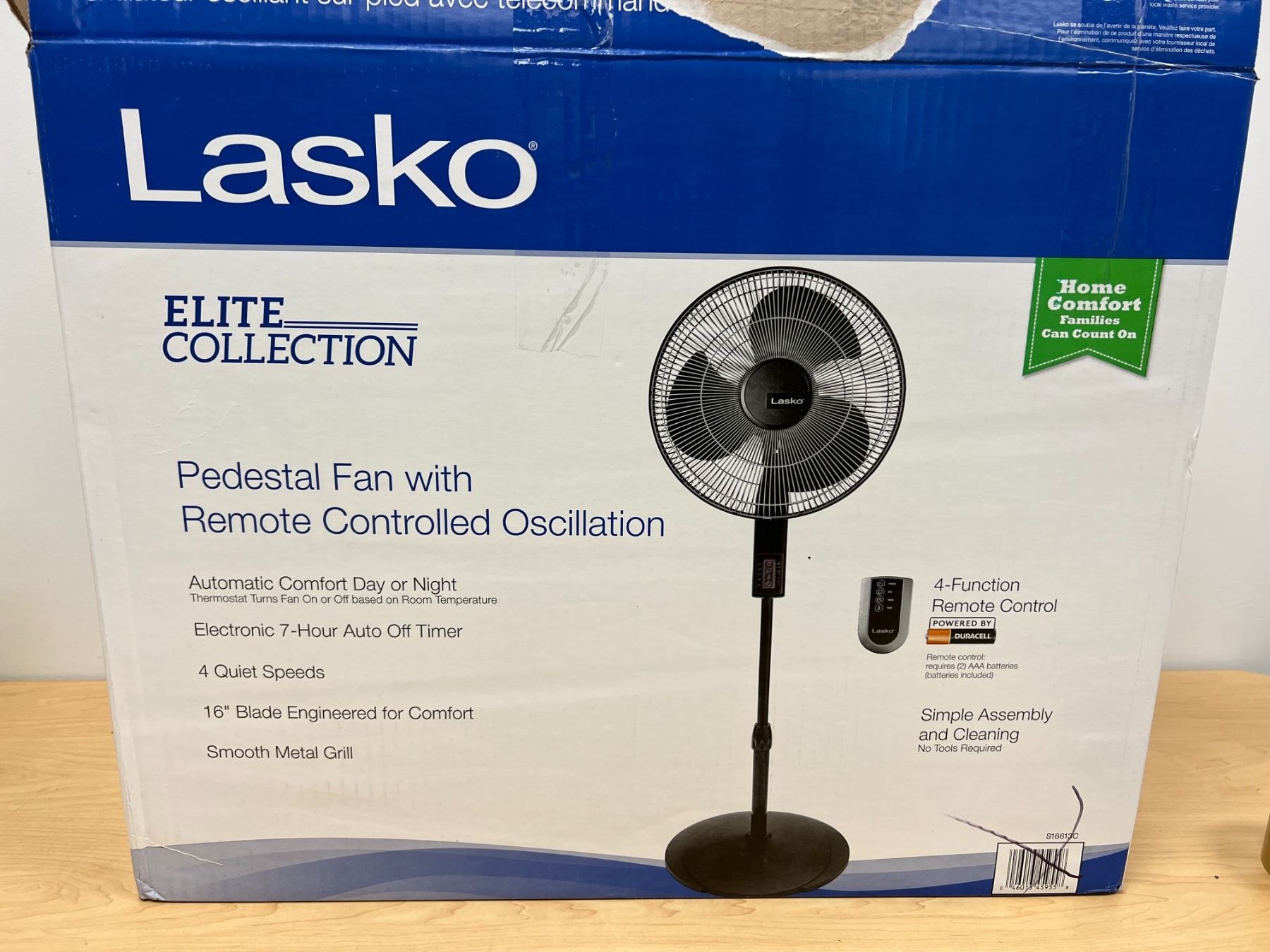 Lasko Pedestal Fan With Remote Controlled Oscillation - see pics for ...