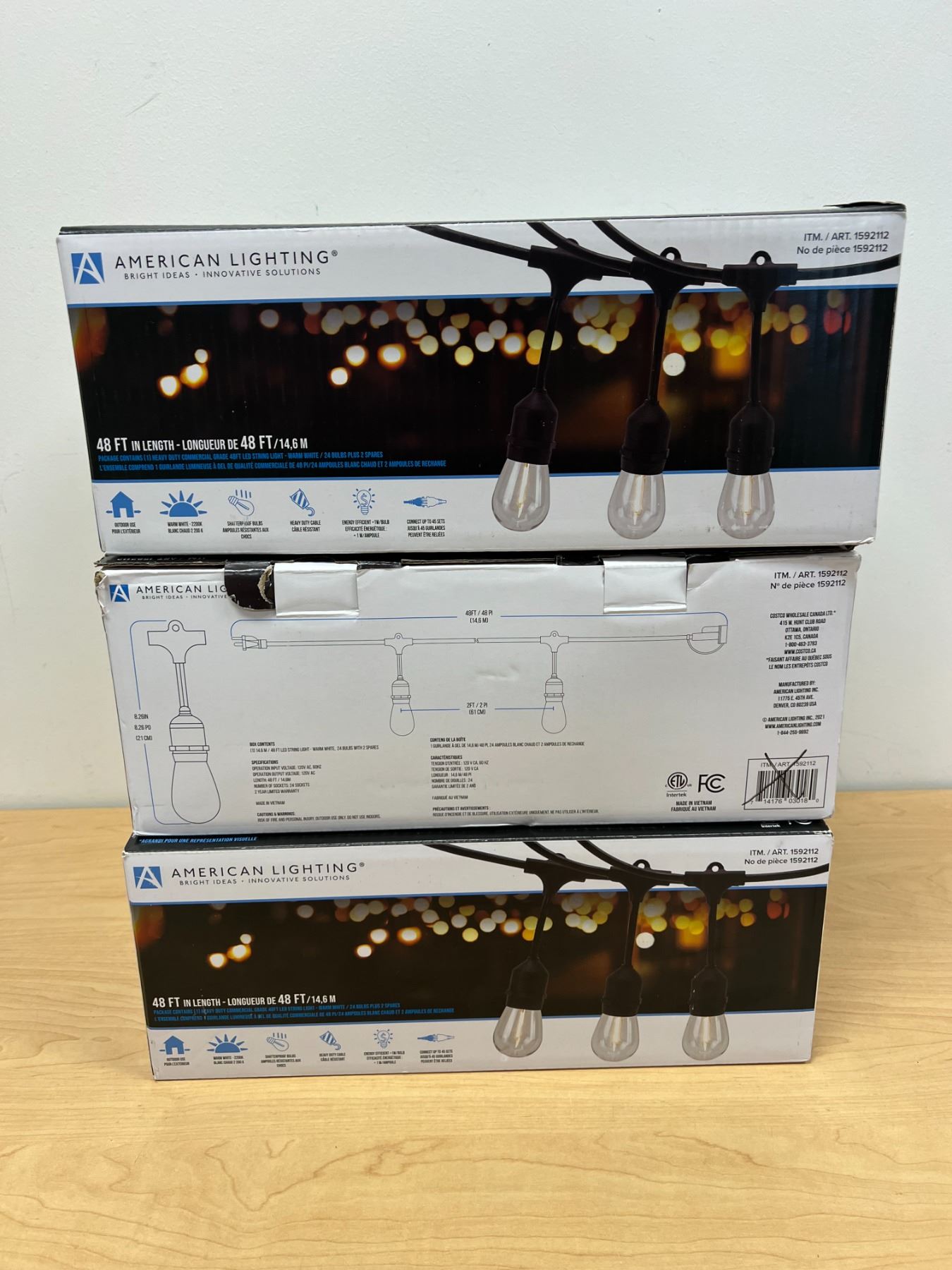 3 Sets of String Lights 48 FT each - Look new in box - see pics