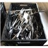 CRATE OF ASSORTED KITCHEN UTENSILS INCLUDING