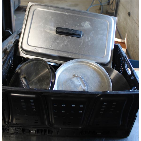 CRATE OF ASSORTED COMMERCIAL QUALITY LIDS