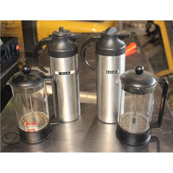 LOT OF 2 FRENCH PRESS COFFEE MAKERS W/ 2