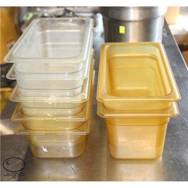 LOT OF 7 POLY CARB 1/3 SIZED FOOD INSERTS