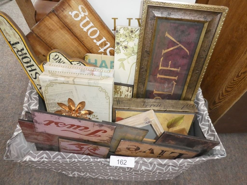 assorted home decor signage