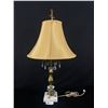 Image 1 : Vintage Hand Cut Crystal & Brass Table Lamp w/Marble Base - 28" Tall