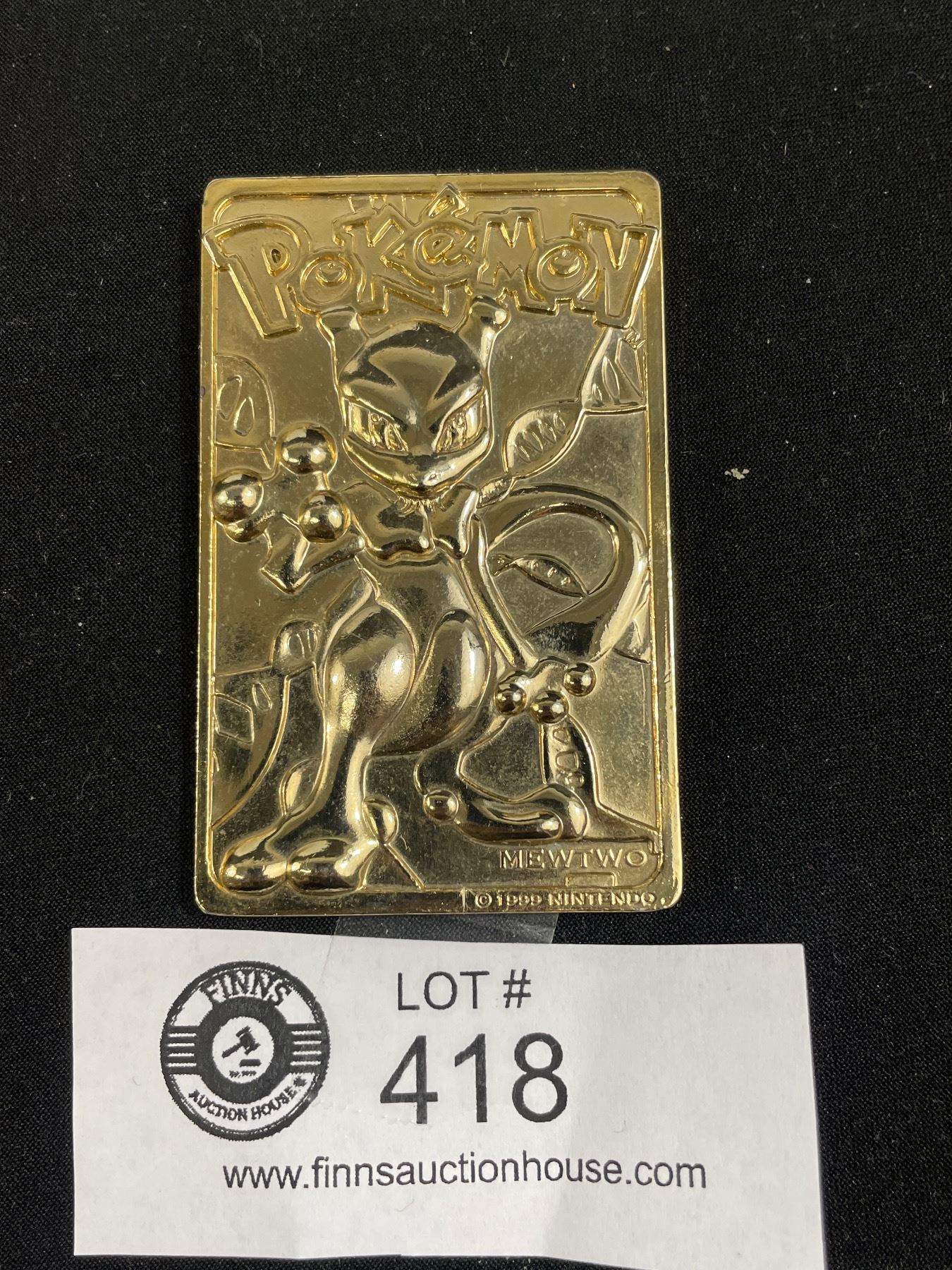 1999 Pokemon Mewtwo 23k Gold Plated Trading Card