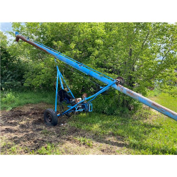 Approx. 8" x 40' Auger c/w 12 Hp, Not running, Gear box appears tight
