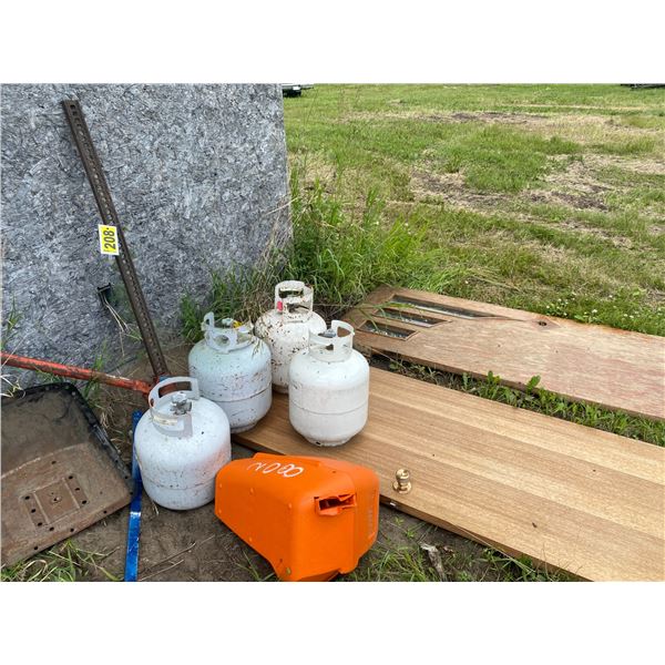 2- Doors, propane bottles, jack-all, case & weed trimmer