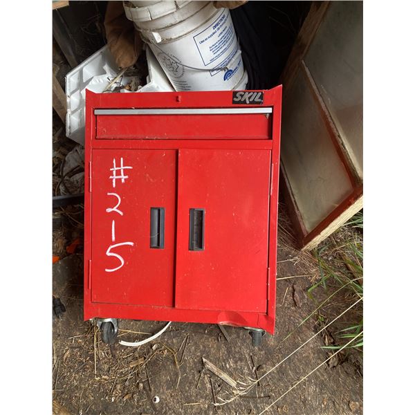 Cabinet, Roller, Pail c/w pump, vise, ram & misc. in porch Other Than Firewood
