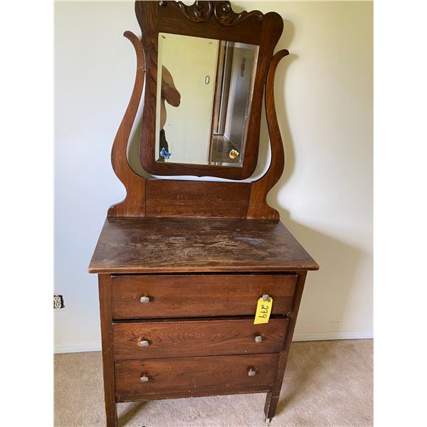 3 drawer dresser c/w mirror