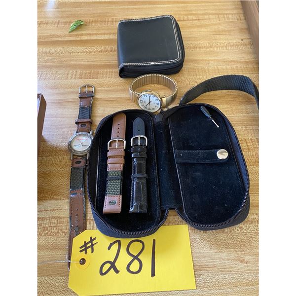 3- Watches, Framed Pysanky egg, clock & Barometer