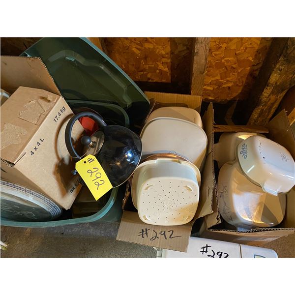 3- Boxes of Dishes & bread maker