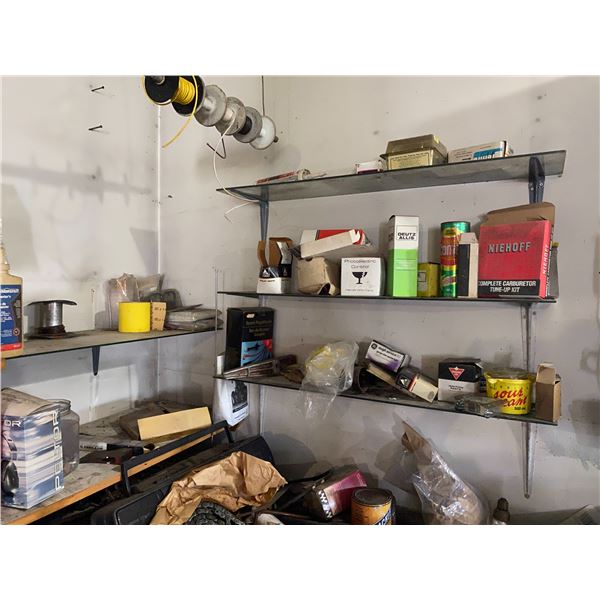 Contents on shelf, counter & underneath. Excluding the Big Vise Lot #313