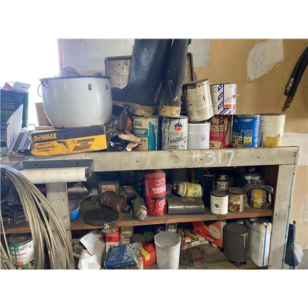 Misc. steel, contents on East wall & floor  (Bring your own boxes, pails & Help)