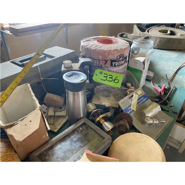 Twine, knobs, elec. Tapeline, drill bits